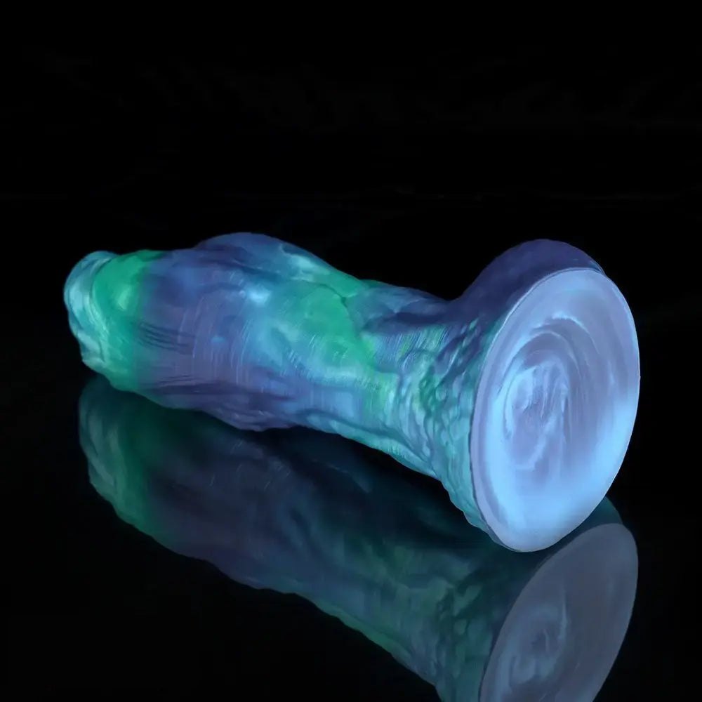 Teal purple marbled fantasy anal dildo, photo 7