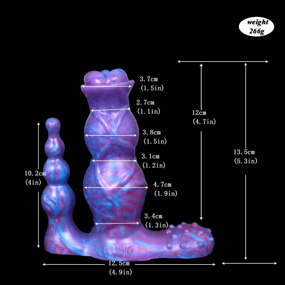 Pink and white marbled fantasy dildo, photo 10