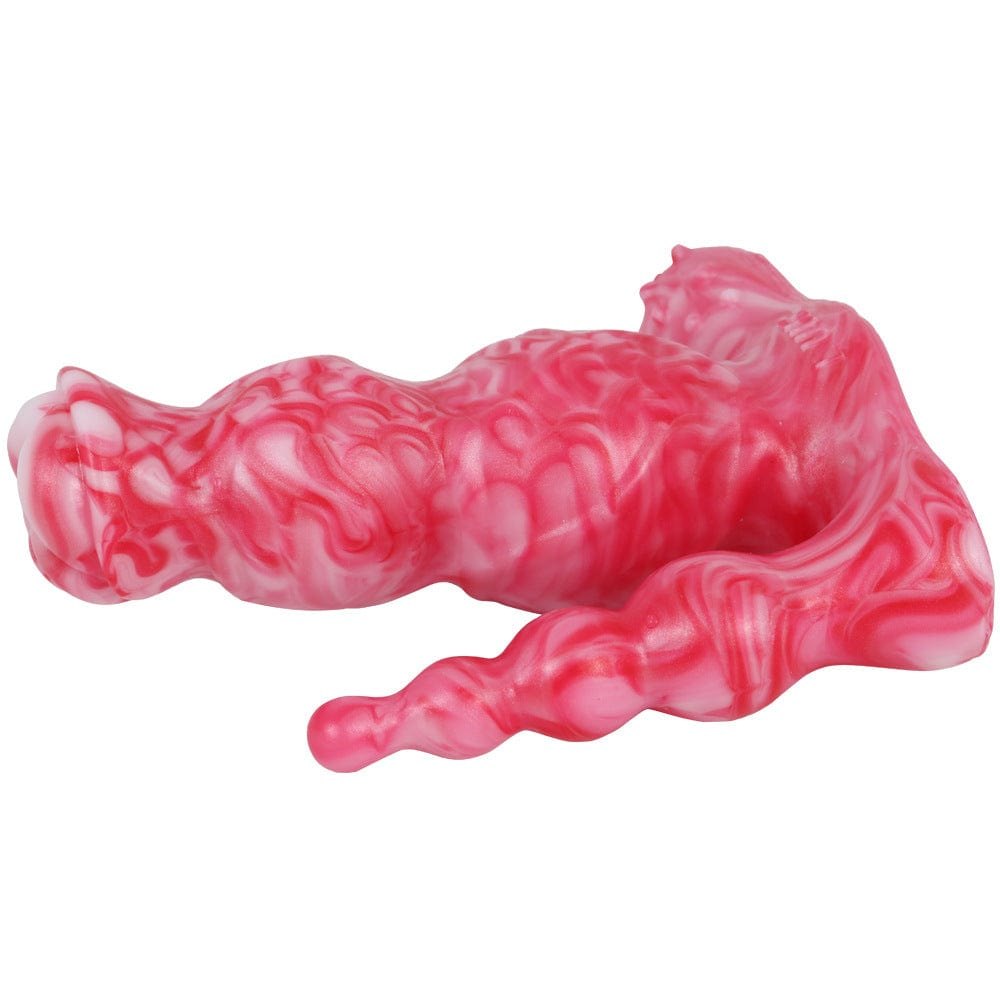 Pink and white marbled fantasy dildo, photo 6