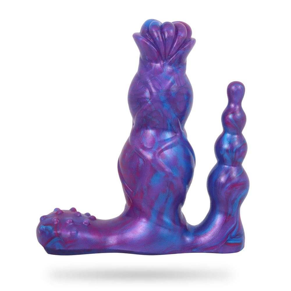 Pink and white marbled fantasy dildo, photo 8