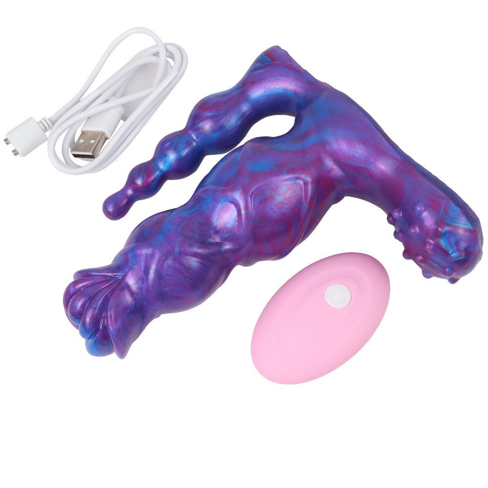 Pink and white marbled fantasy dildo, photo 9