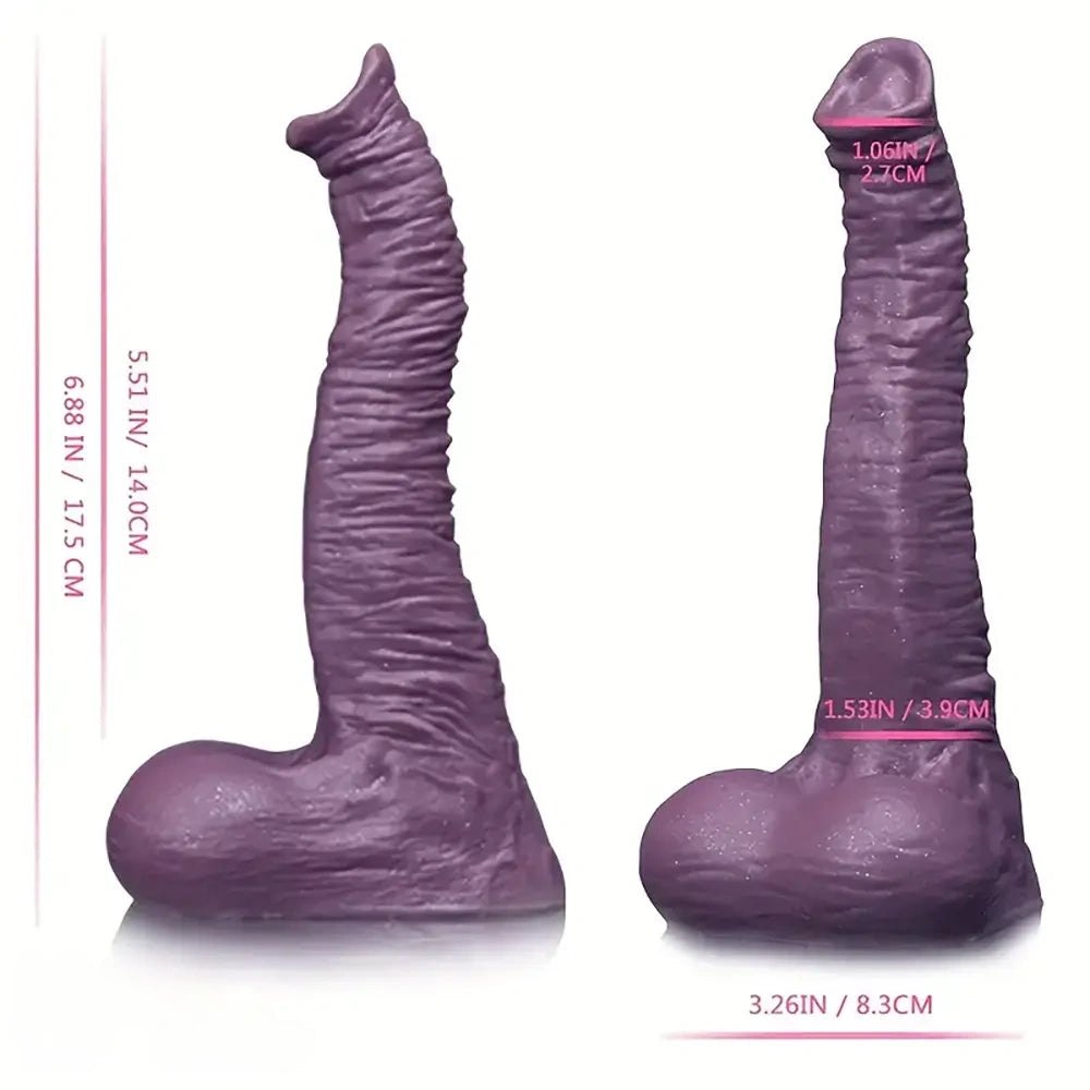 Mauve curved g-spot dildo, photo 4