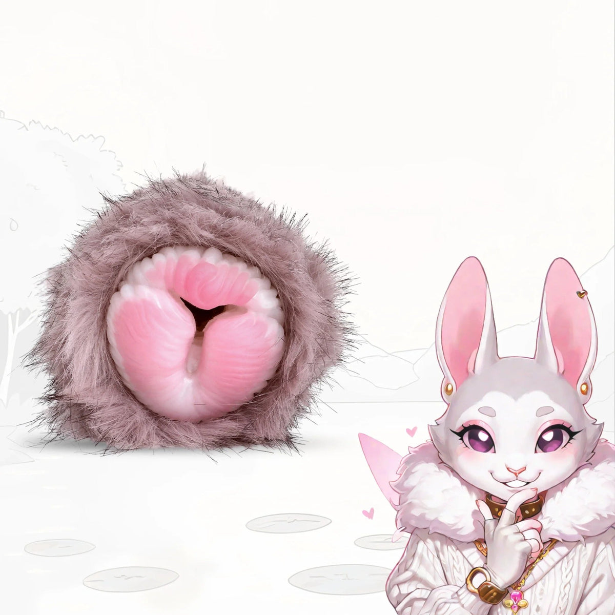 Mauve lilac fur masturbator, single entry, photo 1