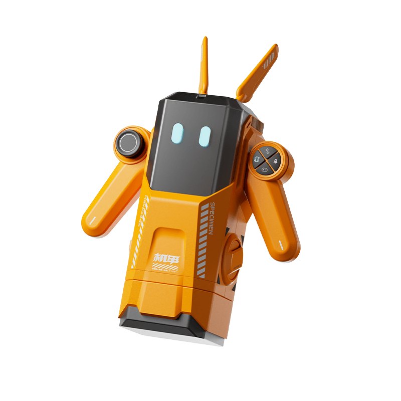 Yellow mech robot vibrating male masturbator