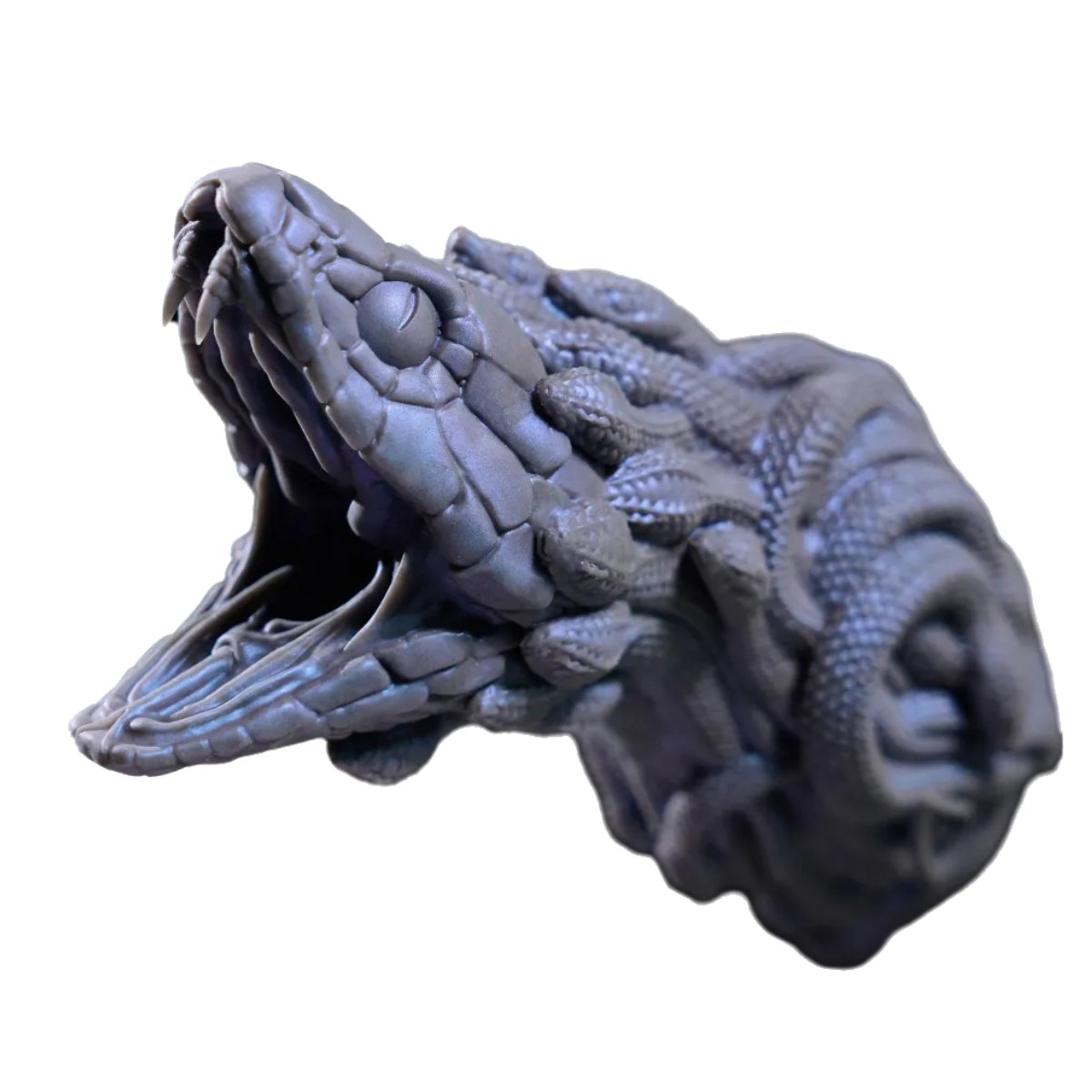 Blue Coiled serpent fantasy masturbator figure