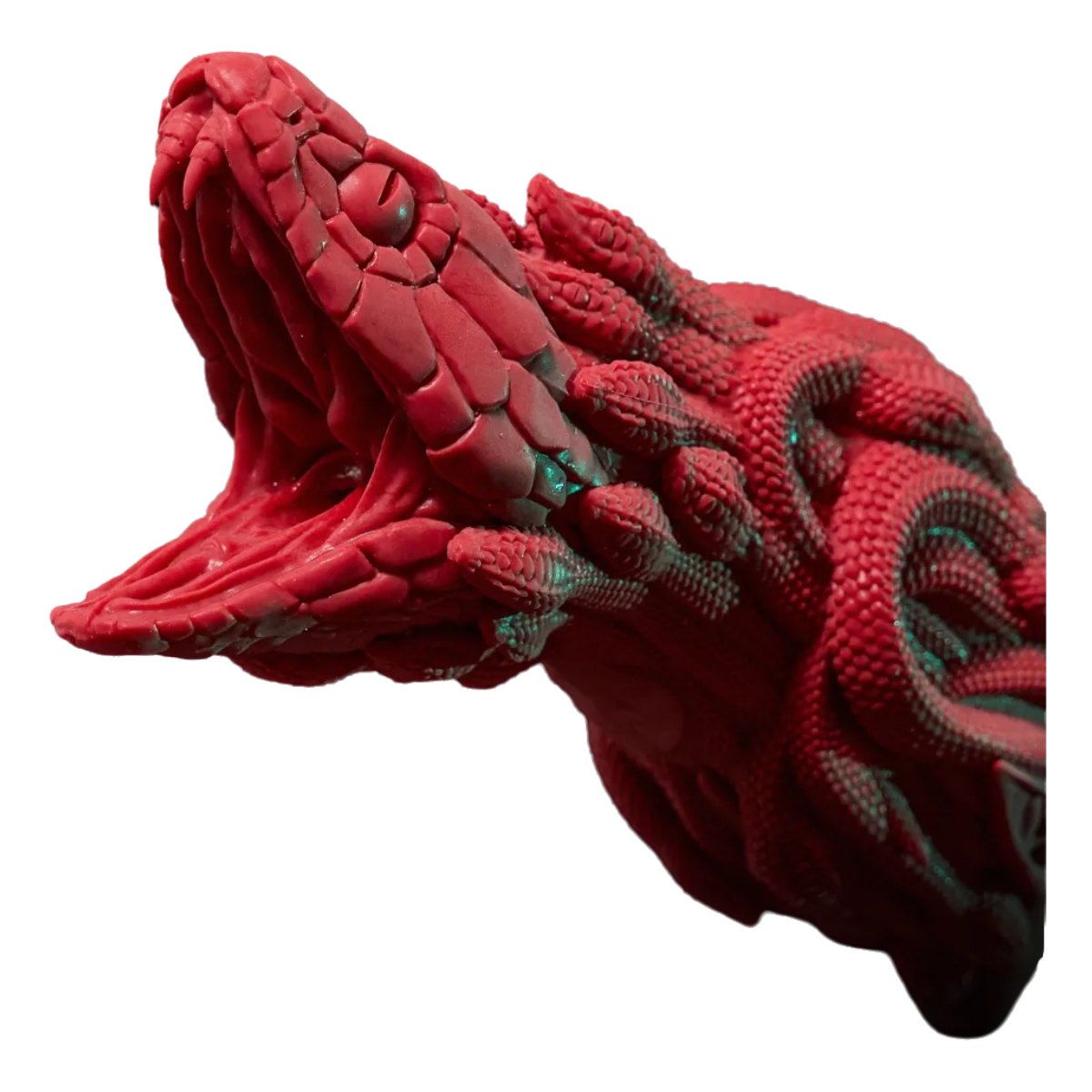 Red Coiled serpent fantasy masturbator figure