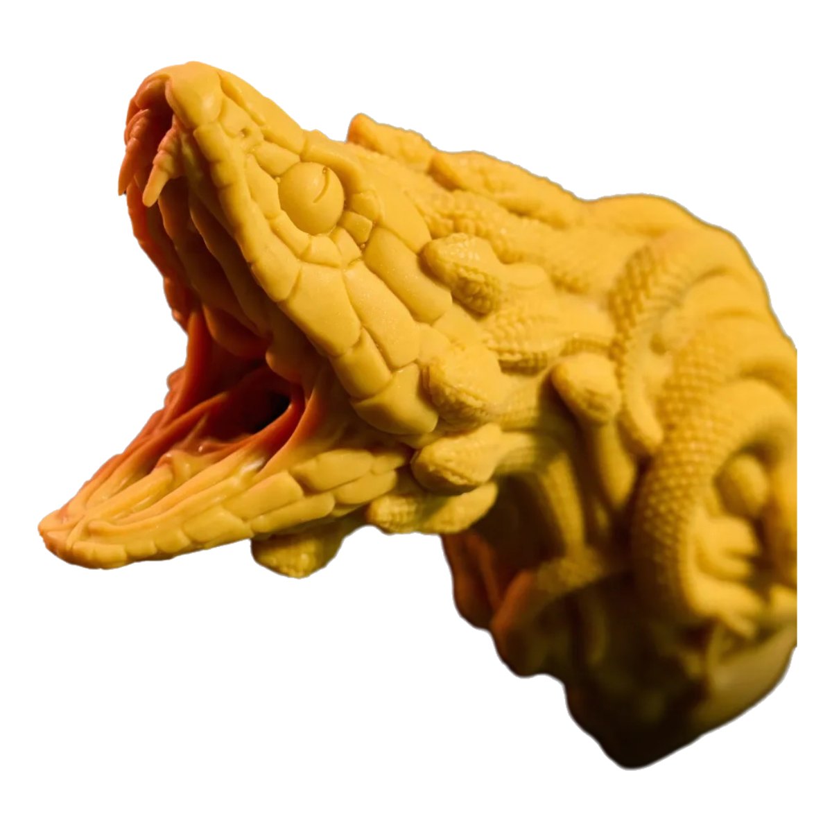 yellow Coiled serpent fantasy masturbator figure