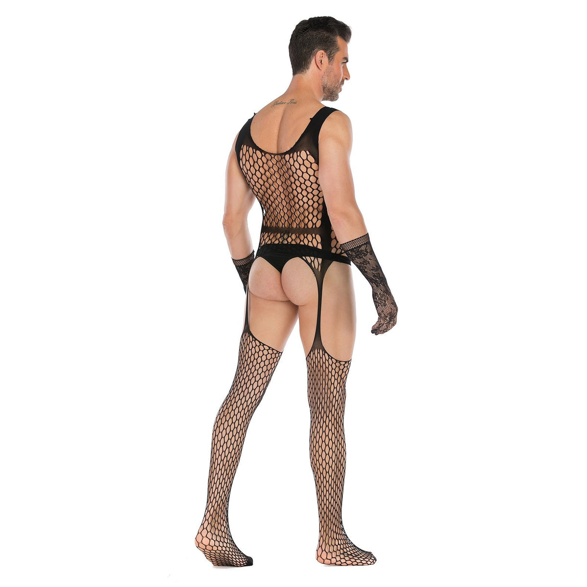 Men s fishnet crotchless bodysuit, photo 4