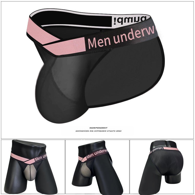 Black men s mesh bulge pouch briefs