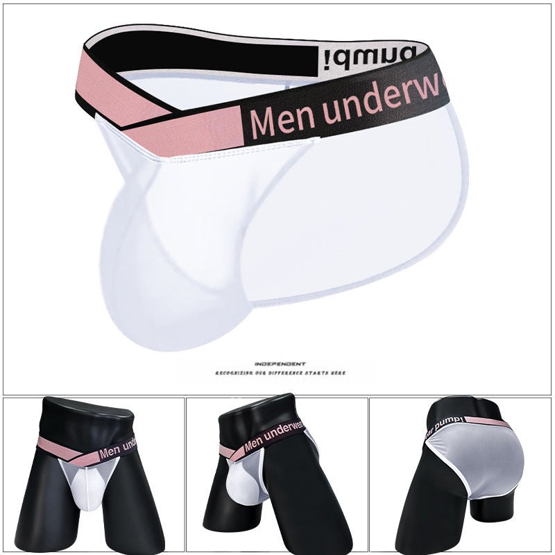 White men s mesh bulge pouch briefs