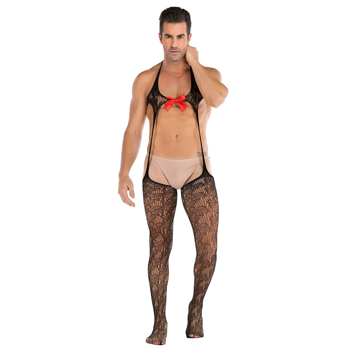 Men s sheer mesh jumpsuit, photo 4