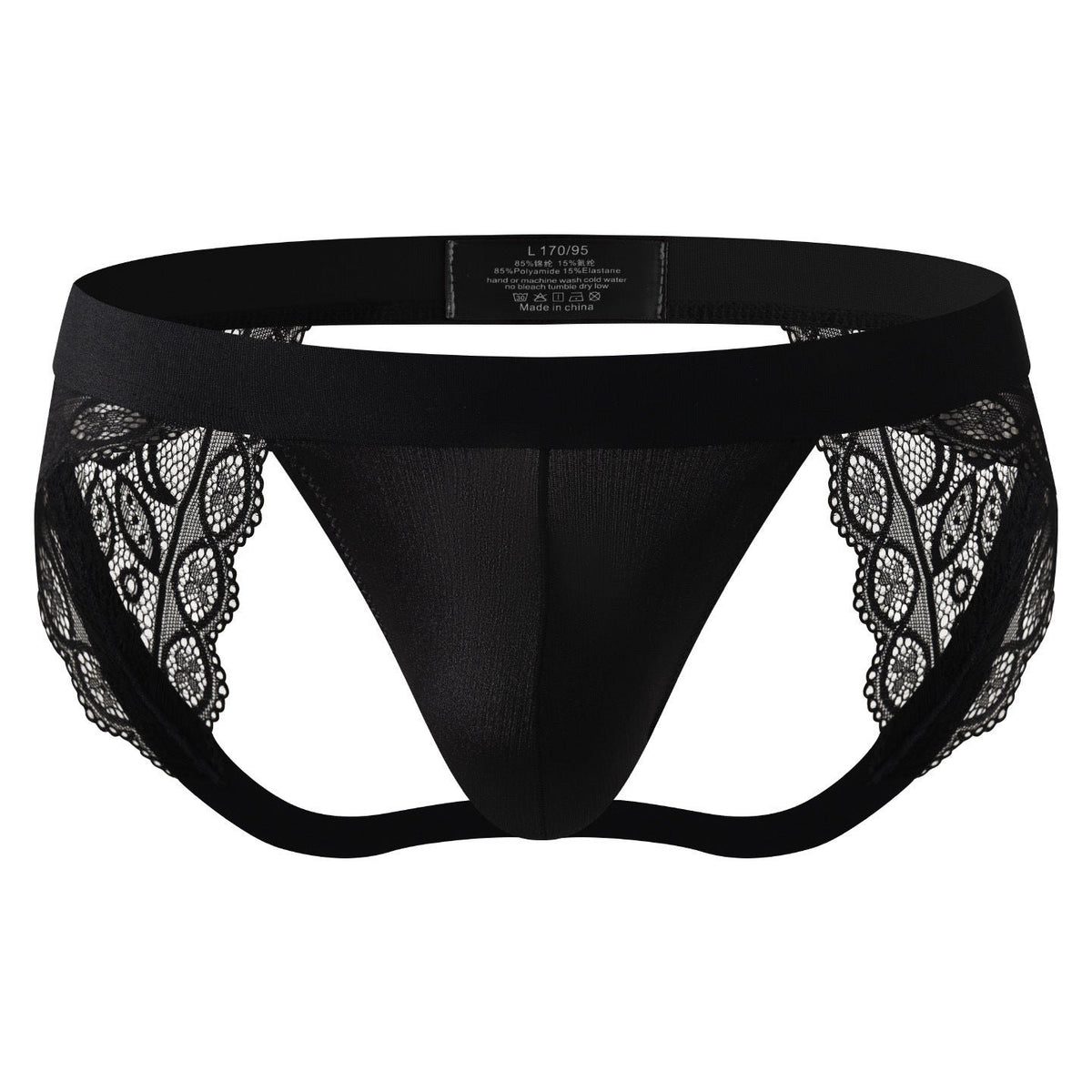 Mens lace jockstrap thong see through, photo 6