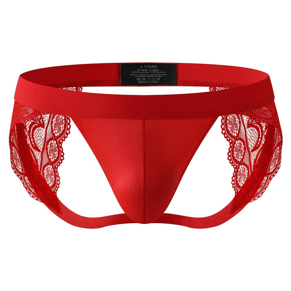 Mens lace jockstrap thong see through, photo 8