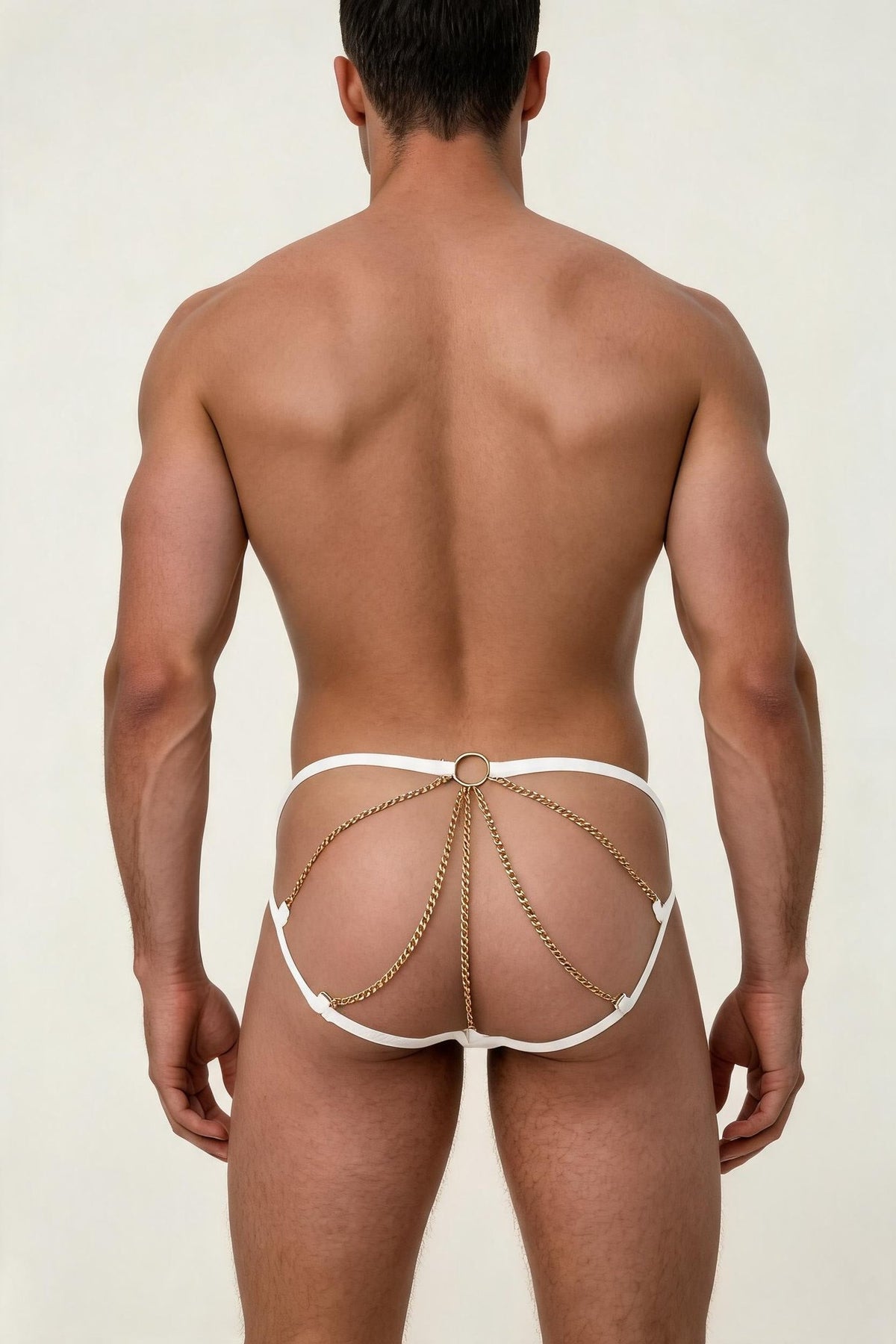 Mens gold chain harness gstring underwear, photo 3