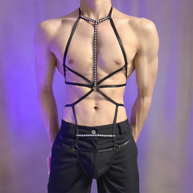 Mens faux leather body harness set, photo 5