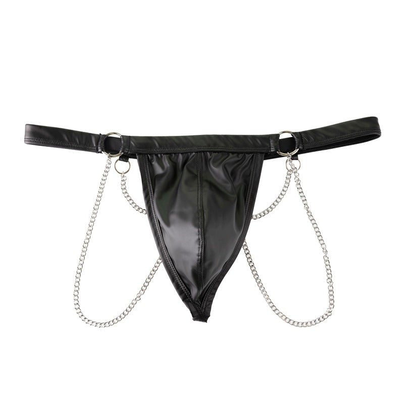 Mens faux leather chain oring jockstrap, photo 4