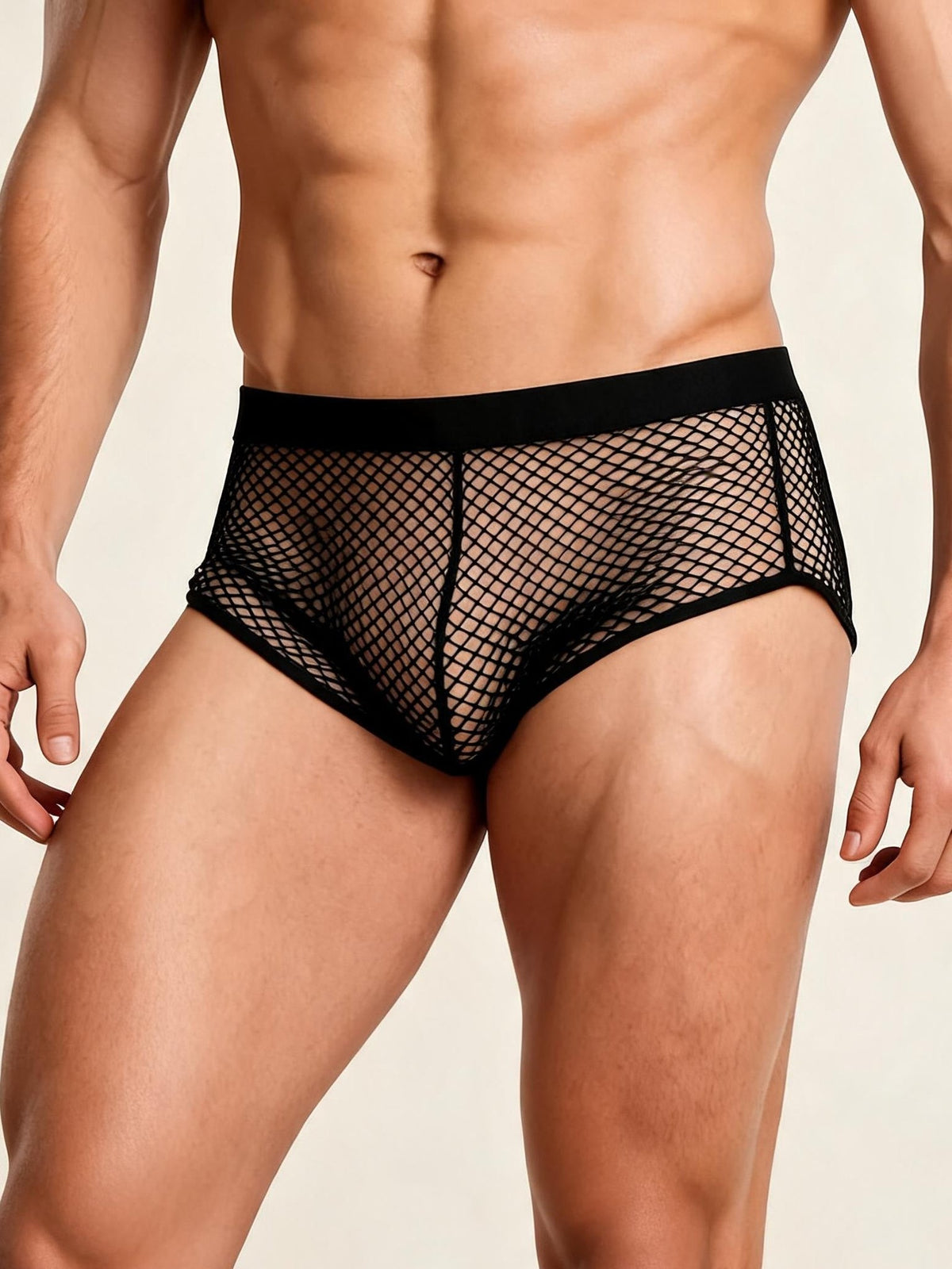 Mens fishnet see through boxer briefs, photo 1