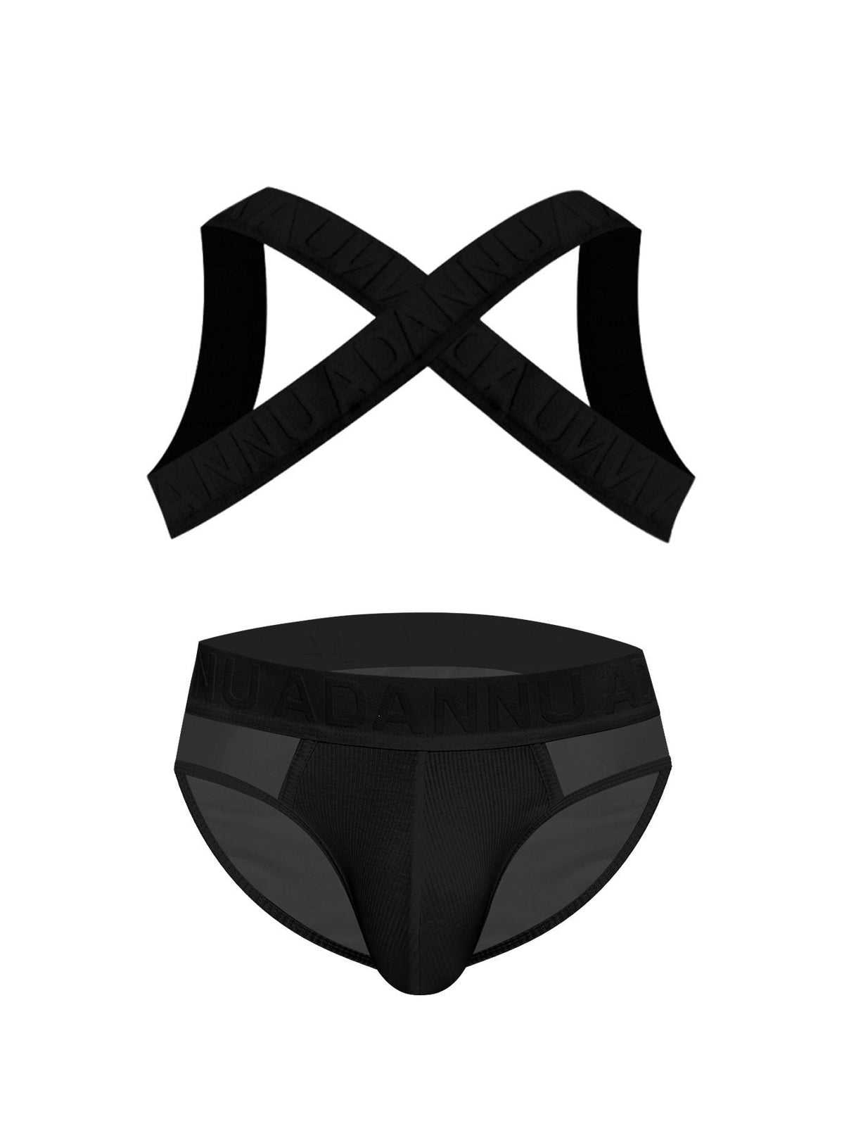 Mens harness ribbed mesh cutout gym thong, photo 11