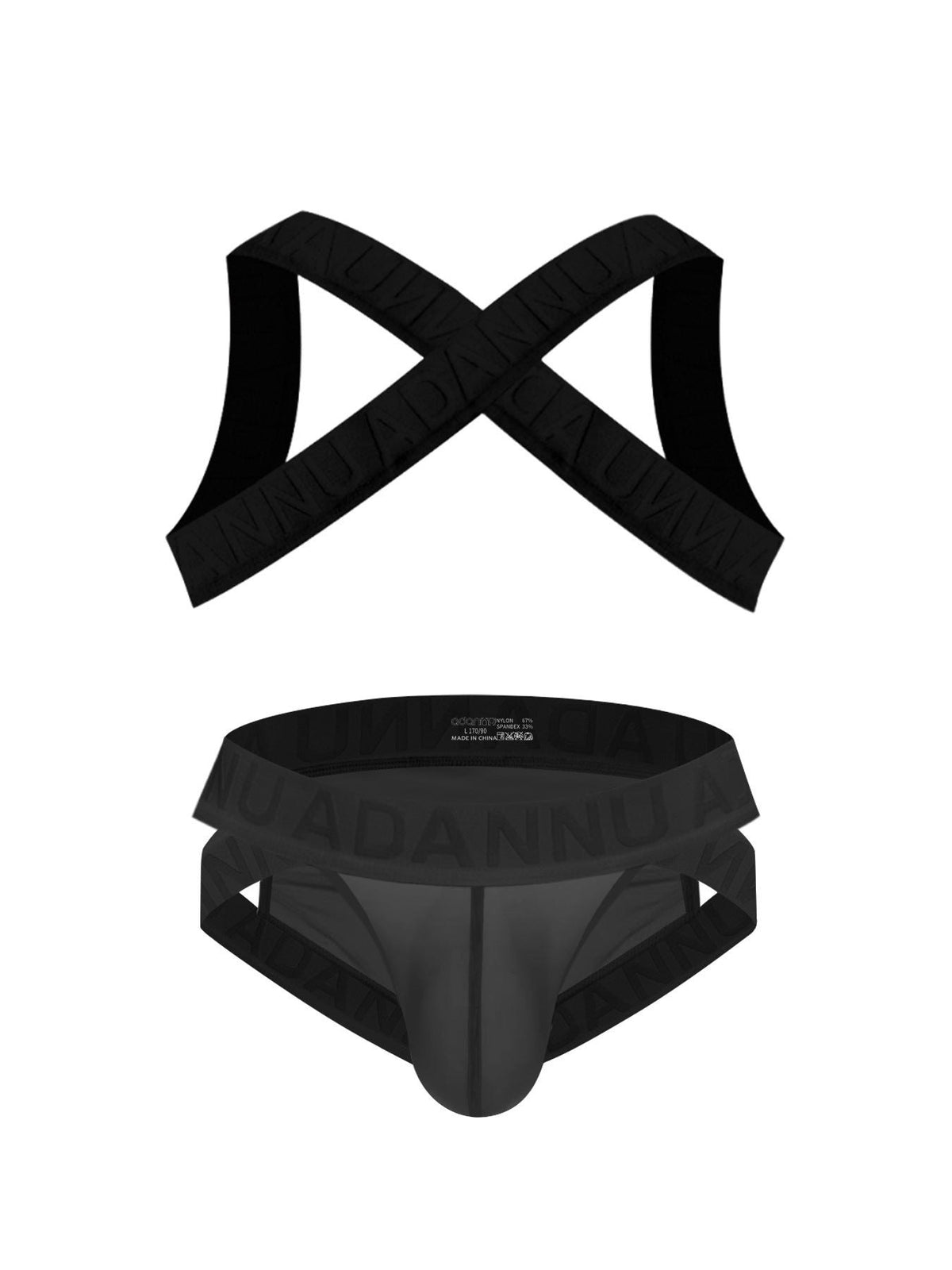 Mens harness ribbed mesh cutout gym thong, photo 13