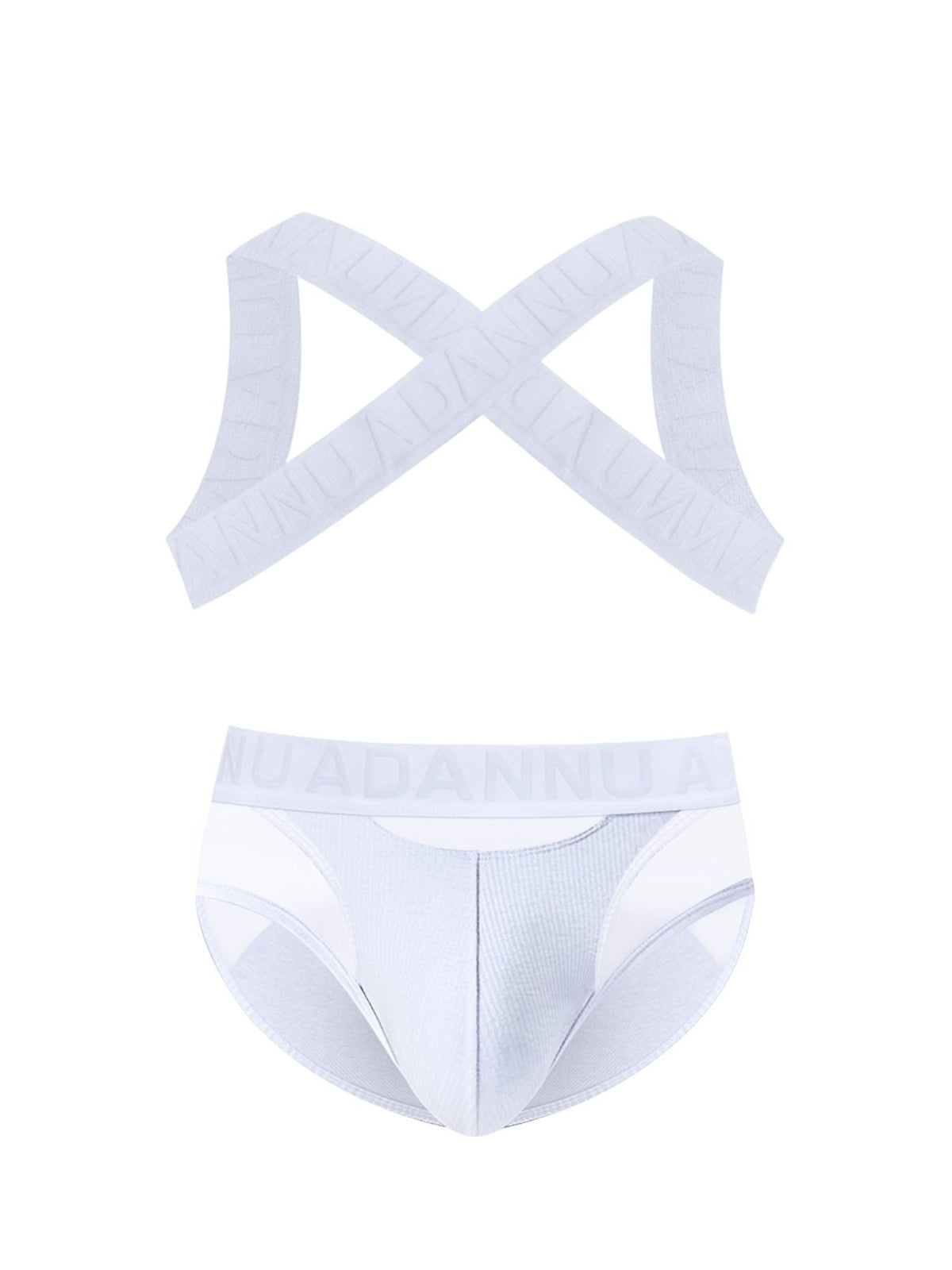 Mens harness ribbed mesh cutout gym thong, photo 14