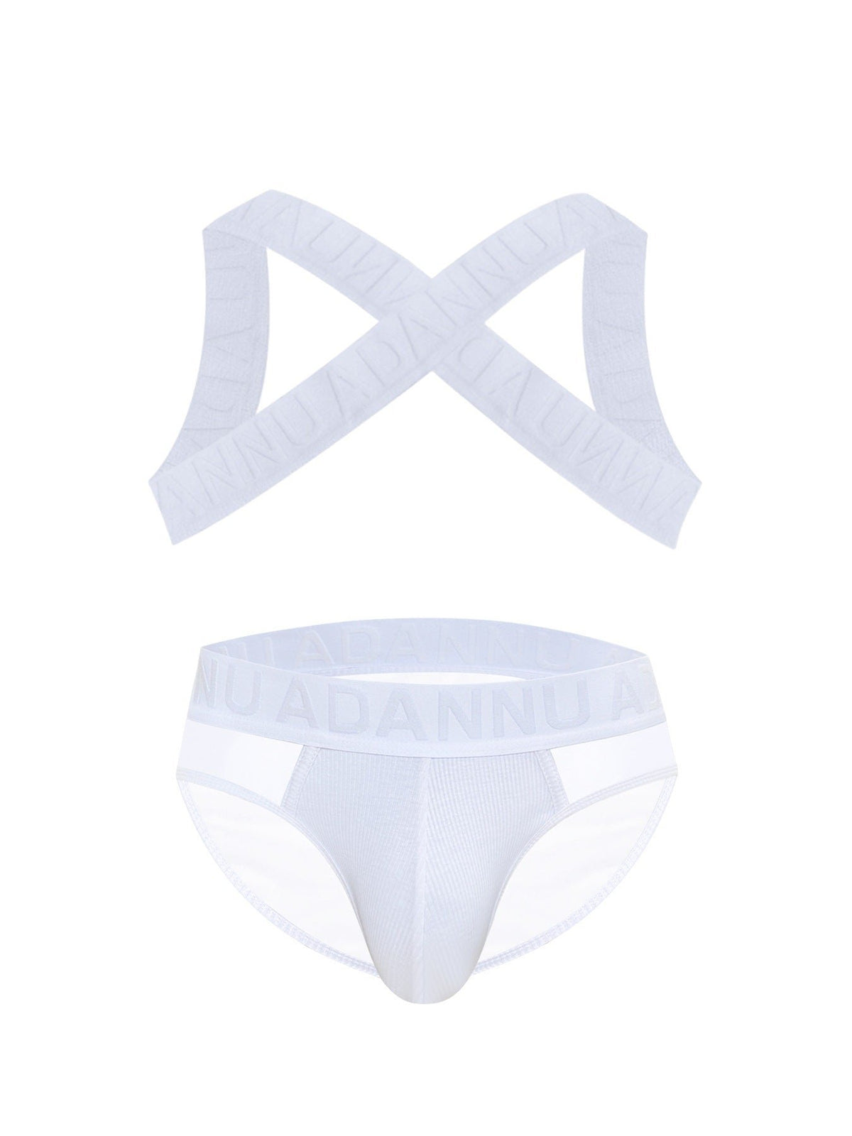 Mens harness ribbed mesh cutout gym thong, photo 16