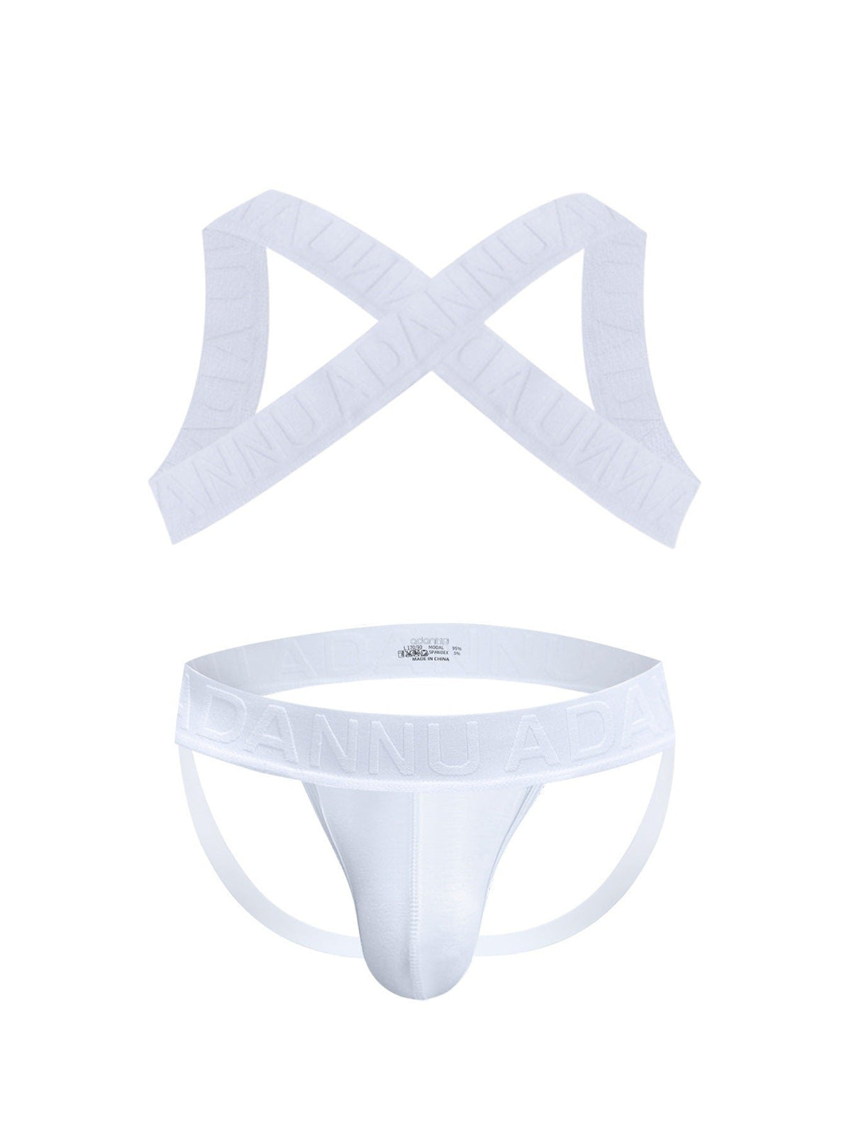 Mens harness ribbed mesh cutout gym thong, photo 17