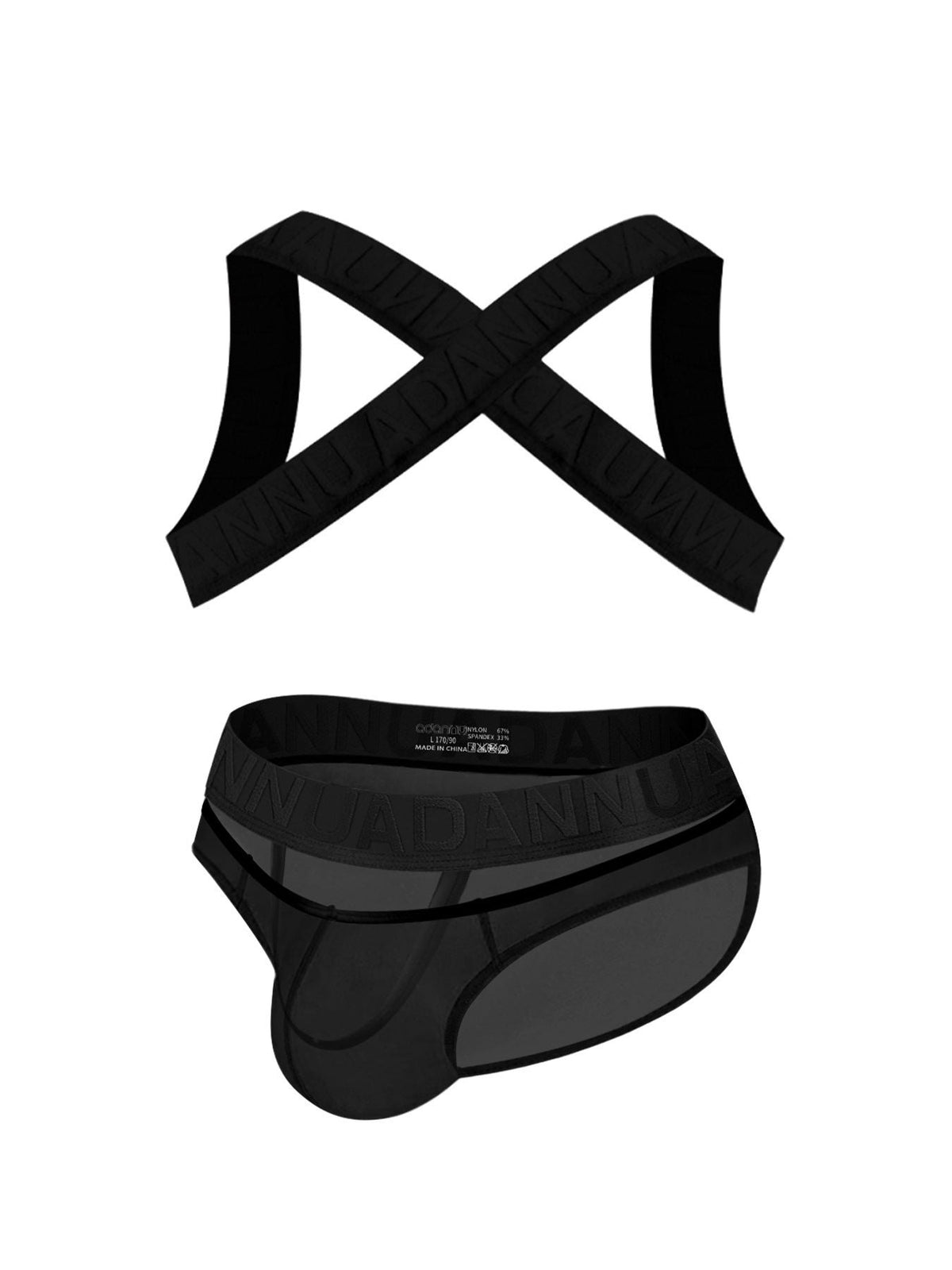 Mens harness ribbed mesh cutout gym thong, photo 20