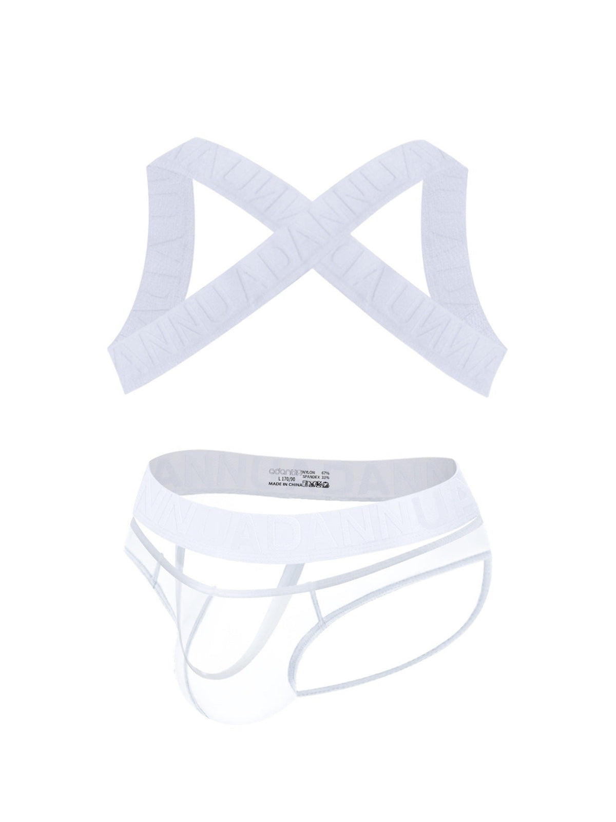 Mens harness ribbed mesh cutout gym thong, photo 7
