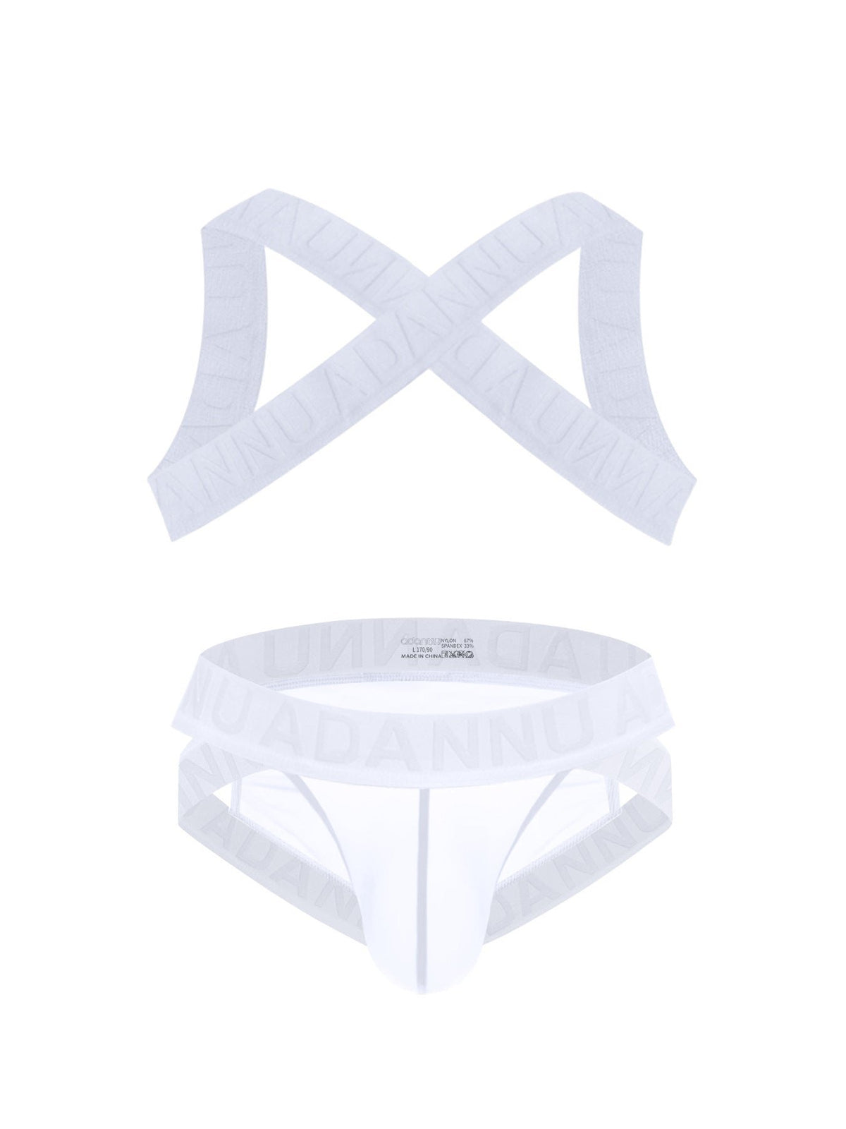 Mens harness ribbed mesh cutout gym thong, photo 8