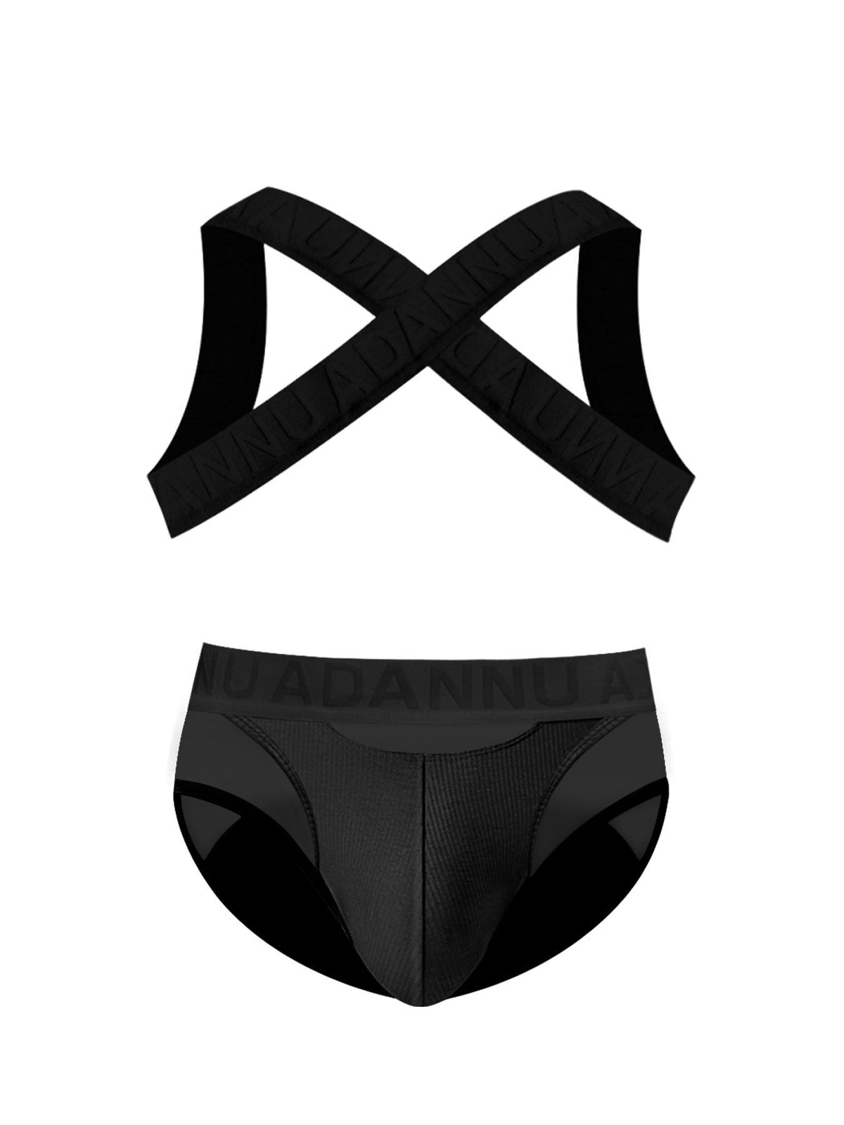 Mens harness ribbed mesh cutout gym thong, photo 9
