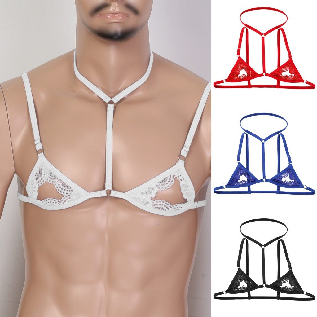 Mens lace three point bra underwear set, photo 6