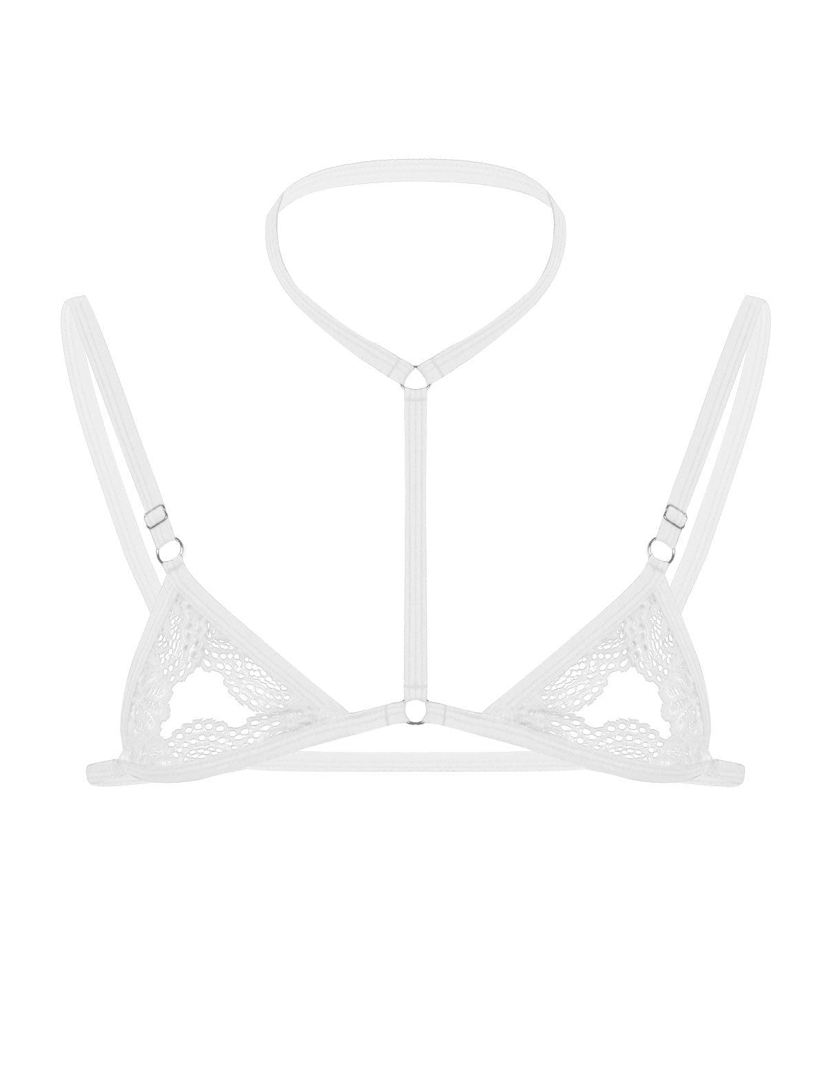 White mens lace three point bra underwear set