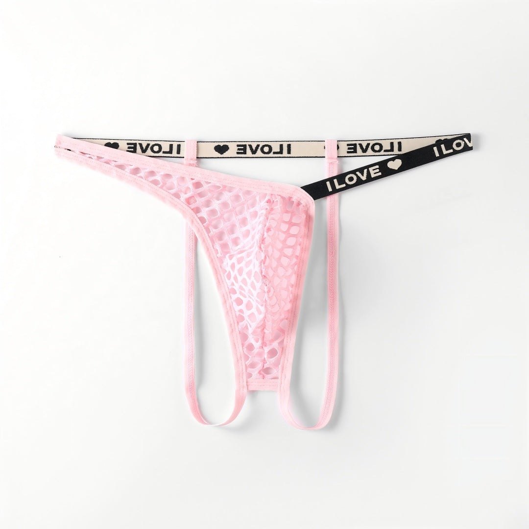 Mens neon fishnet mesh low rise thong, photo 10