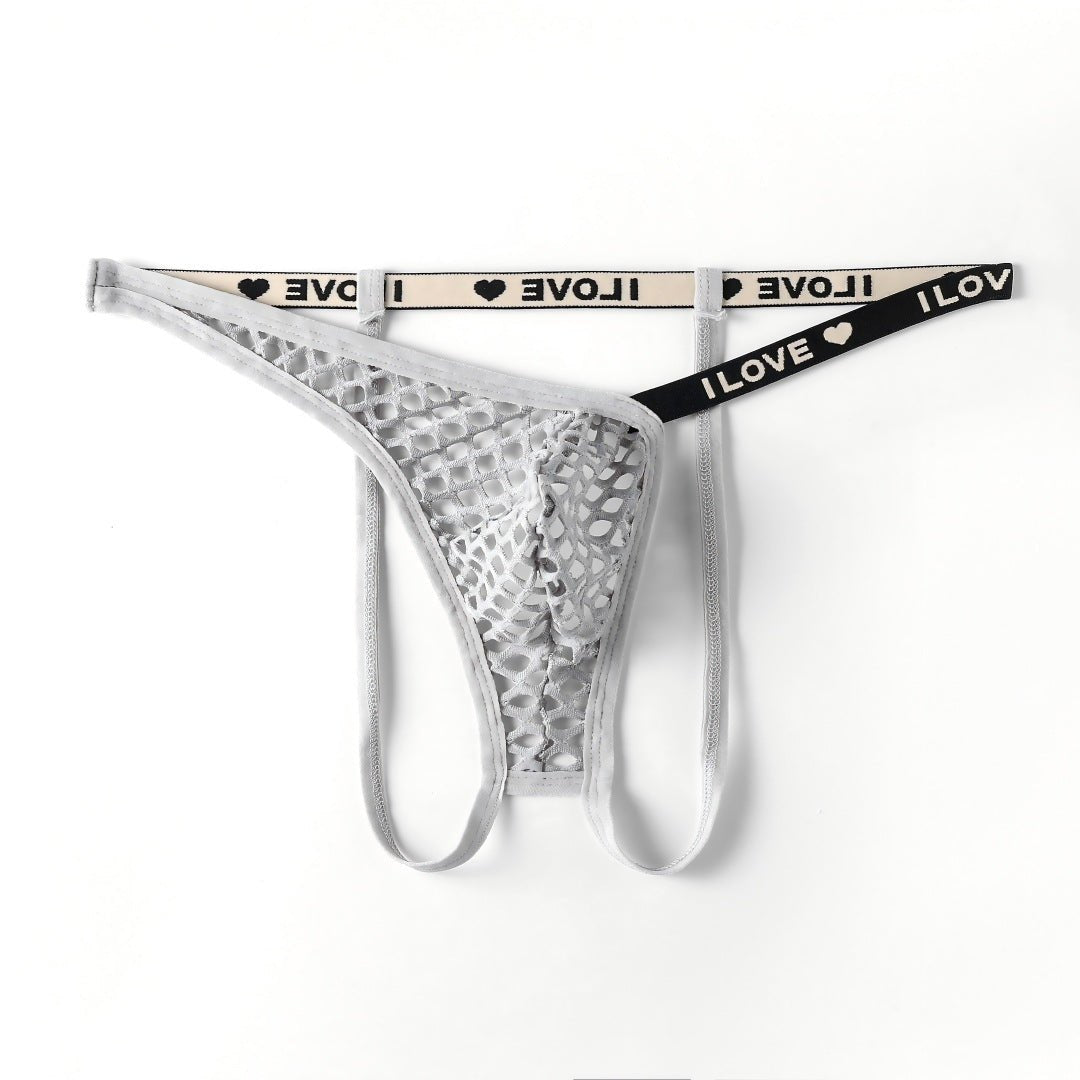 Mens neon fishnet mesh low rise thong, photo 12