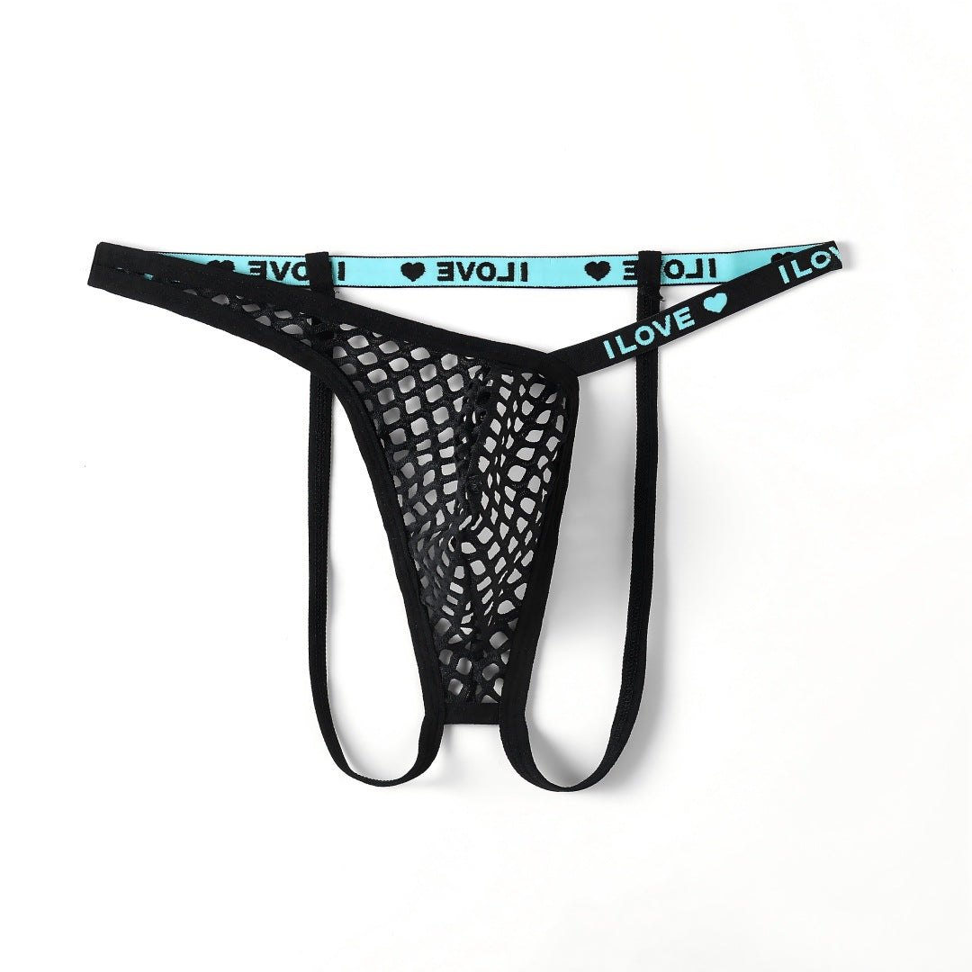 Mens neon fishnet mesh low rise thong, photo 8