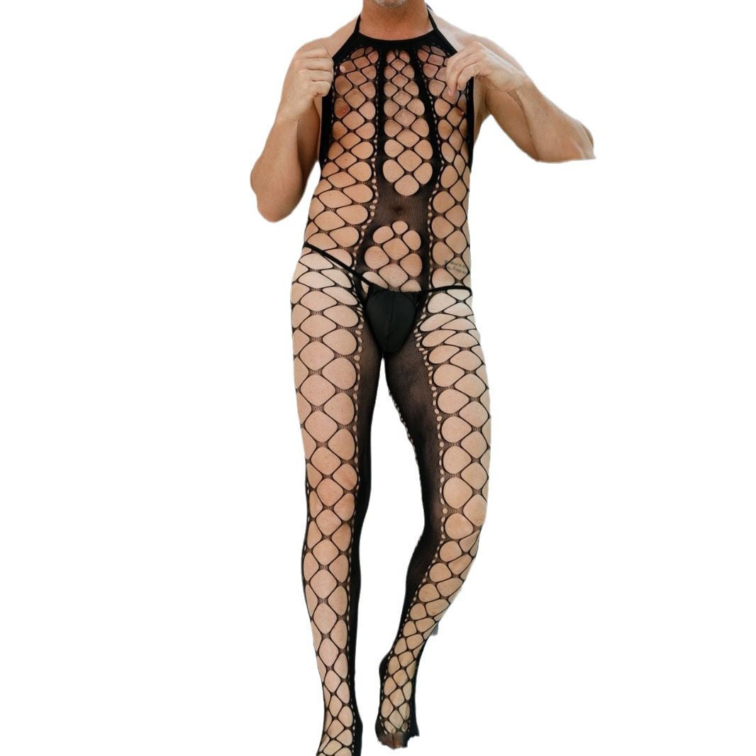 Mens plus size print mesh hollow out underwear, photo 5