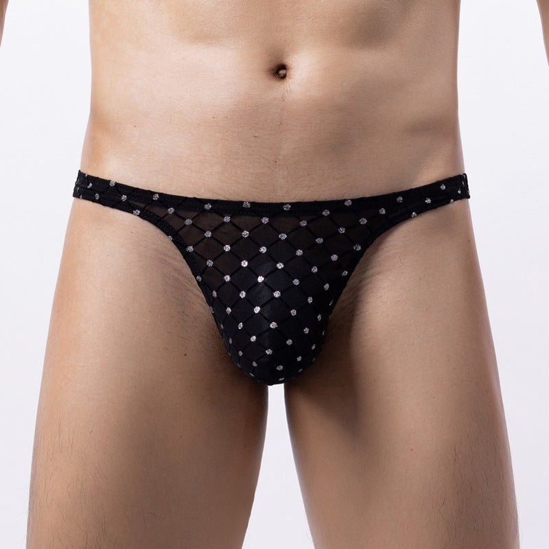 Mens rhombus mesh see through briefs, photo 4