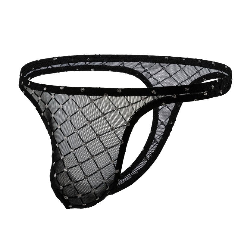 Mens rhombus mesh see through briefs, photo 5
