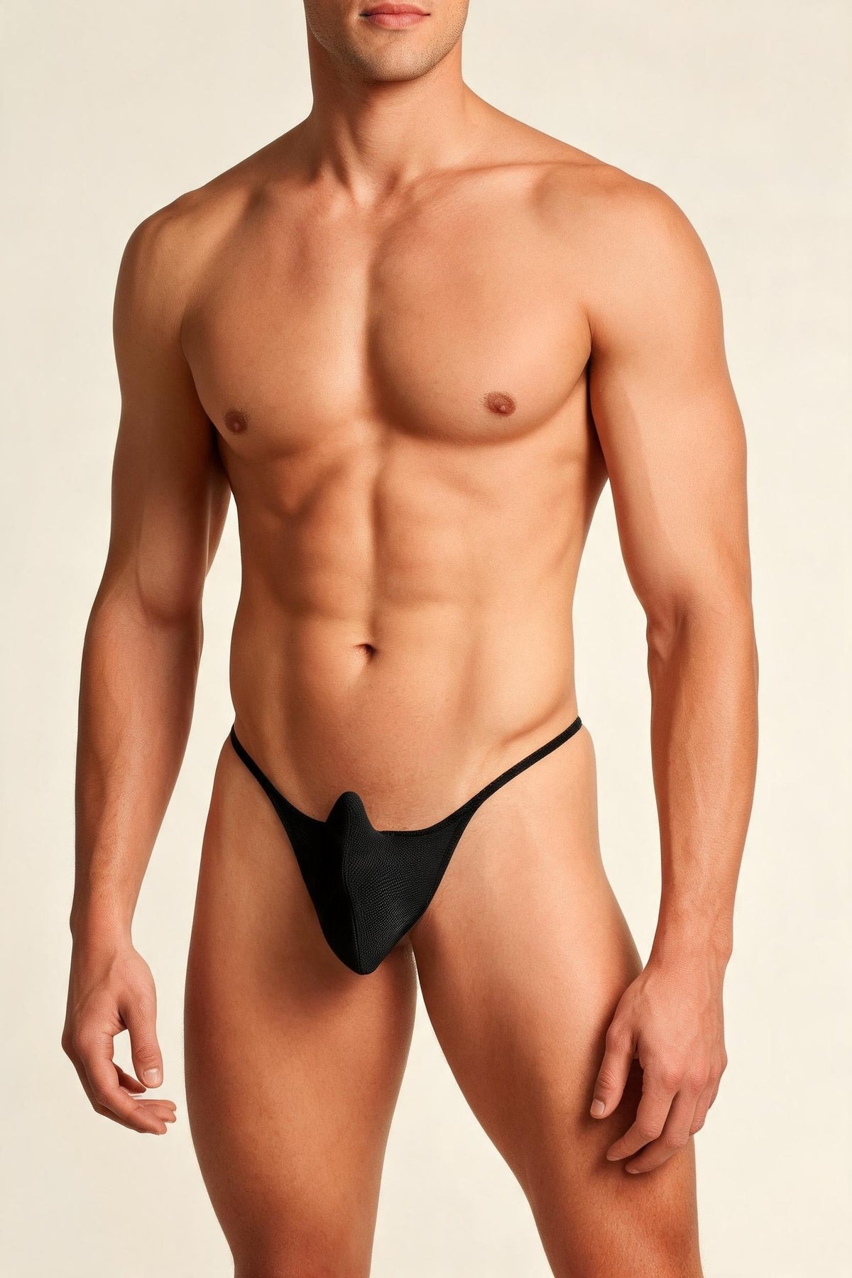 Black mens see through mesh low rise g-string