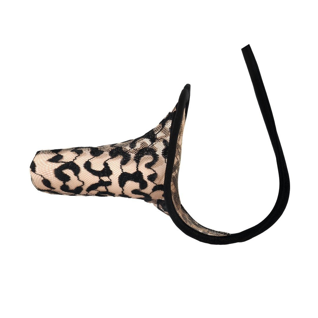 Mens tiger print lace low rise thong, photo 2
