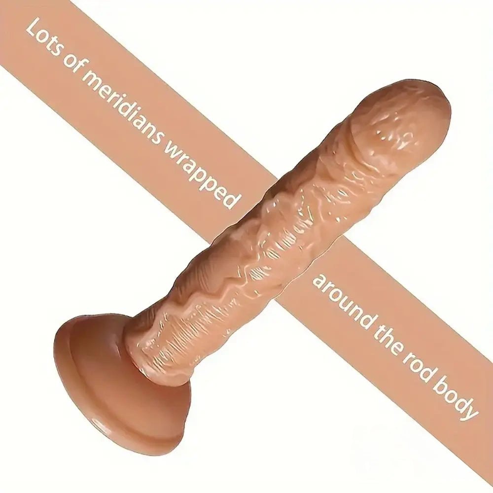 Flesh tone ridged TPE dildo, photo 2