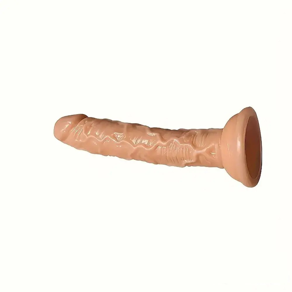 Flesh tone ridged TPE dildo, photo 4