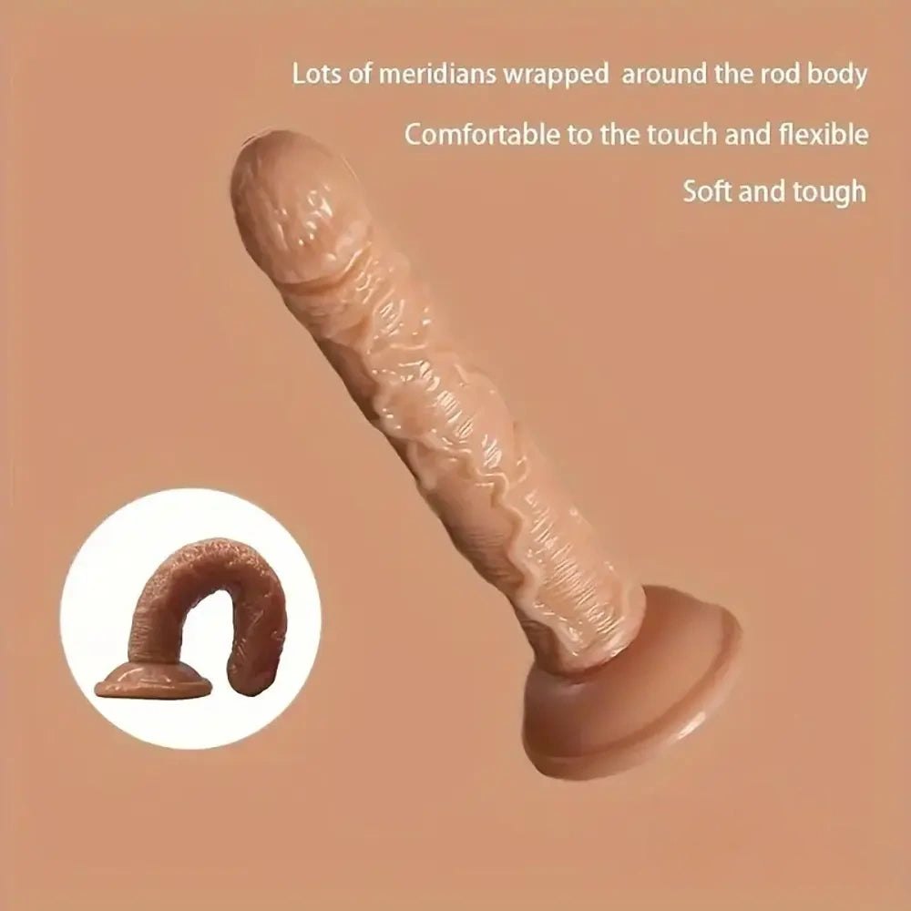 Flesh tone ridged TPE dildo, photo 5