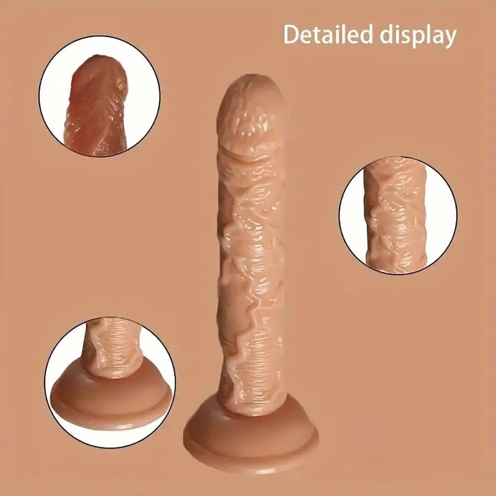 Flesh tone ridged TPE dildo, photo 6