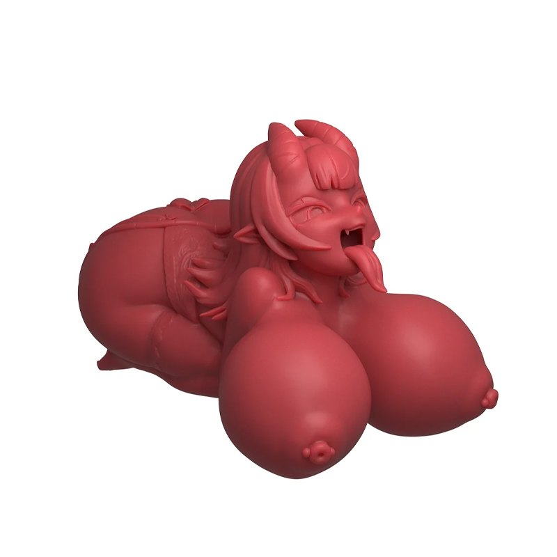 Red skin demon girl torso figure, photo 2