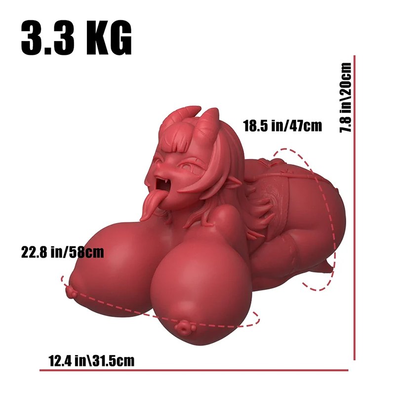 Red skin demon girl torso figure, photo 4