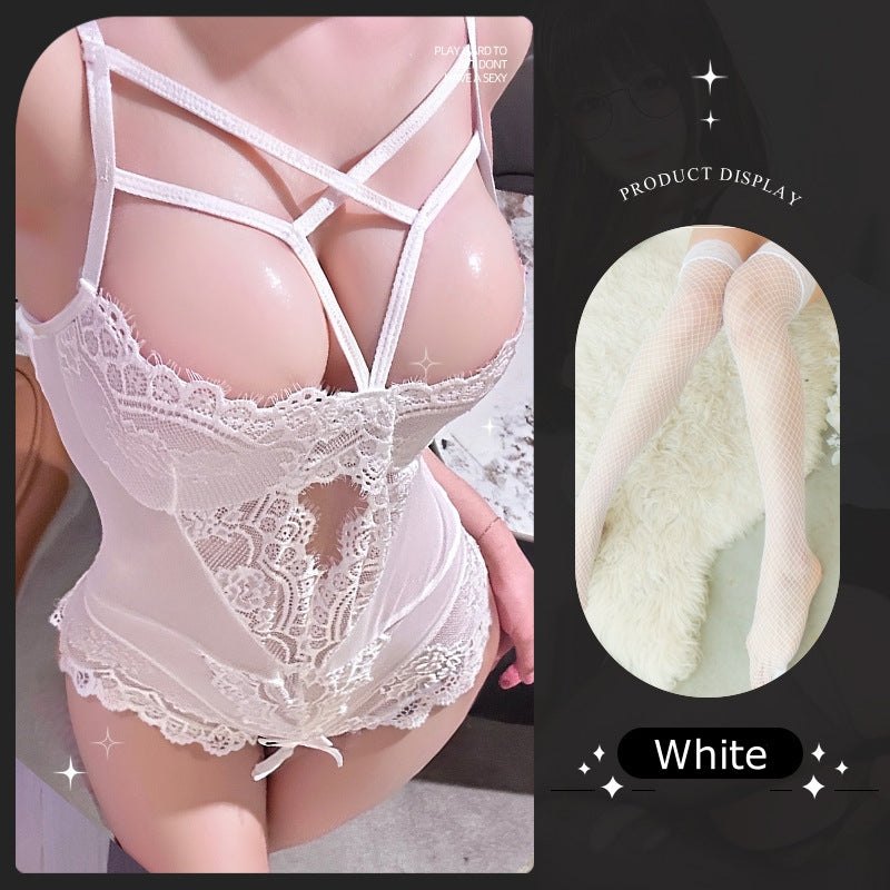 Mesh lace open crotch bodysuit, photo 10