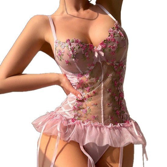 Mesh suspender bodysuit garter set, photo 5