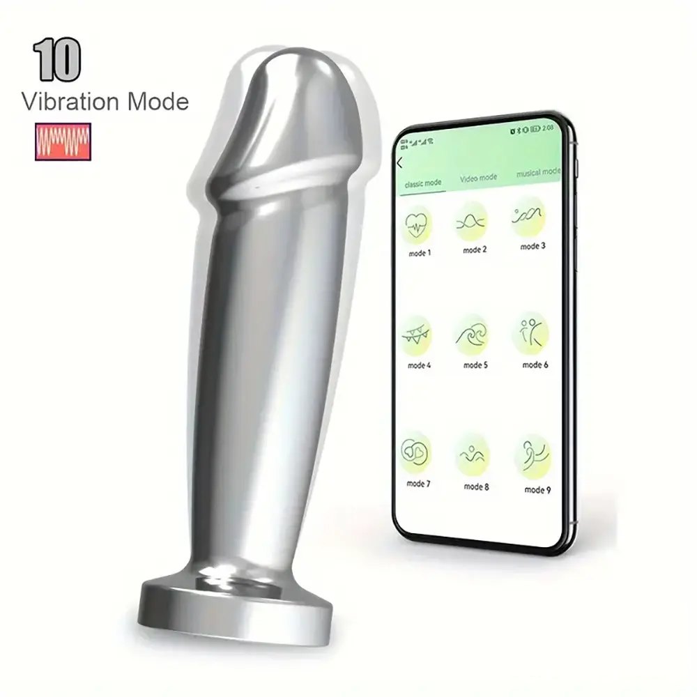 Polished silver metal vibrator, photo 1