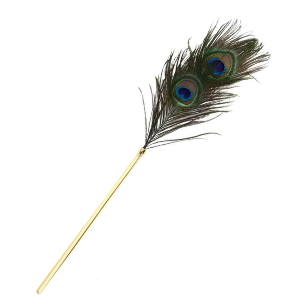 Black feather tickler with gold metal handle, photo 11